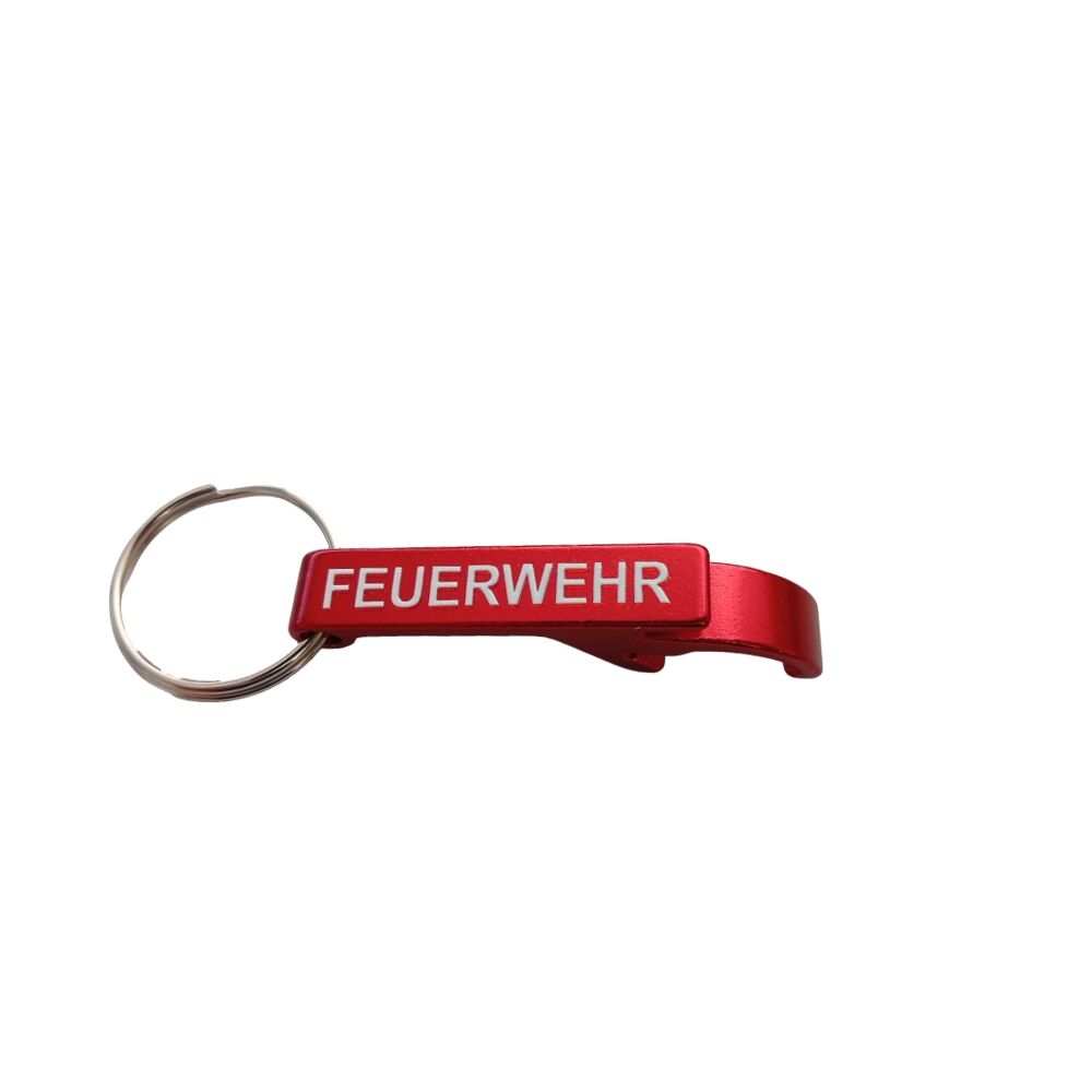 Flaschenöffner Aufdruck FEUERWEHR weiß