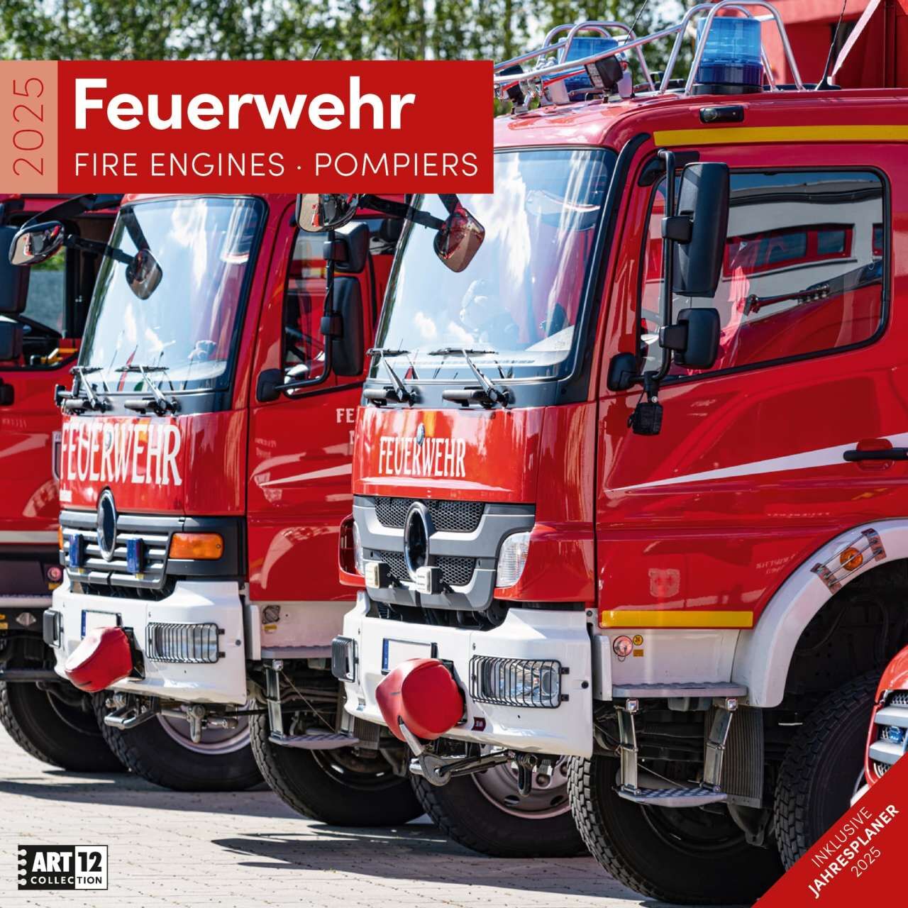 Feuerwehrkalender 2025 Fire Engines Pompiers für nur 7,00 € von Feuerwehrdiscount GmbH & Co. KG