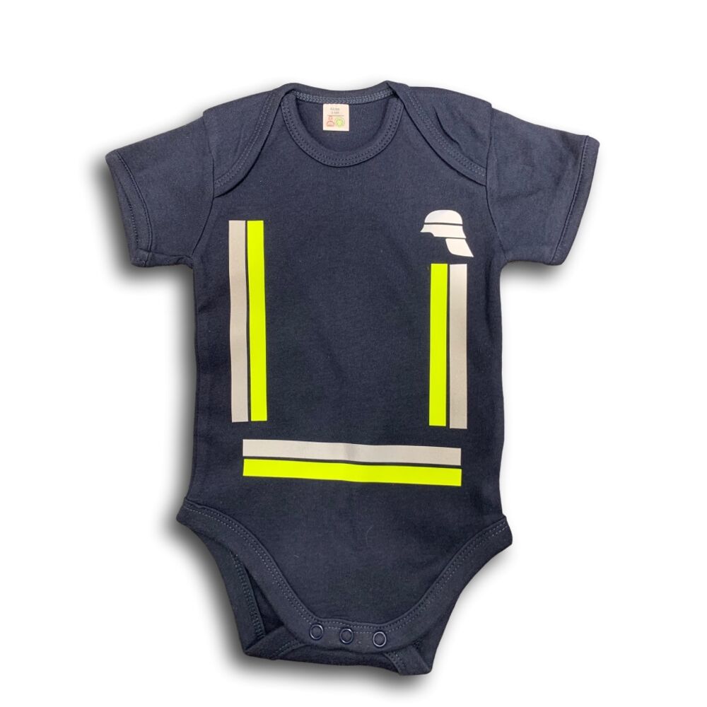 Kurzärmliger Baby Body im Feuerwehr Design
