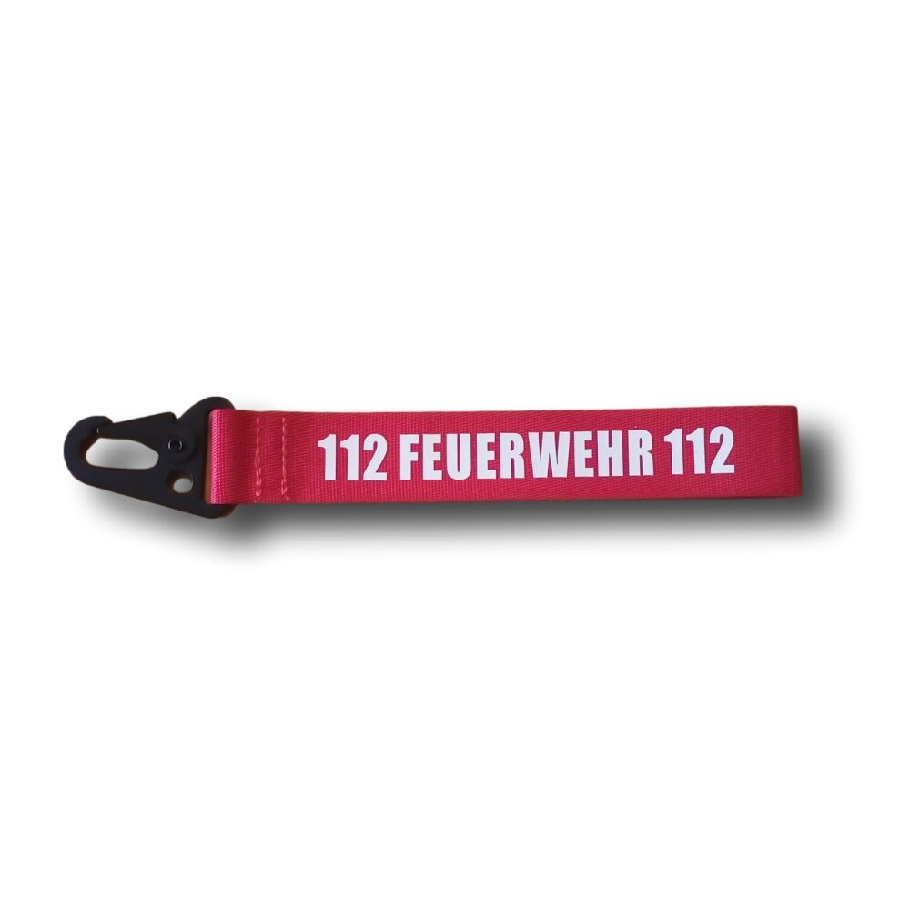 Schlüsselanhänger Key Clip Aufdruck 112 FEUERWEHR 112