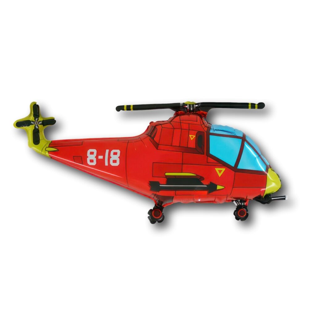 Folienballon Helikopter Feuerwehrrot