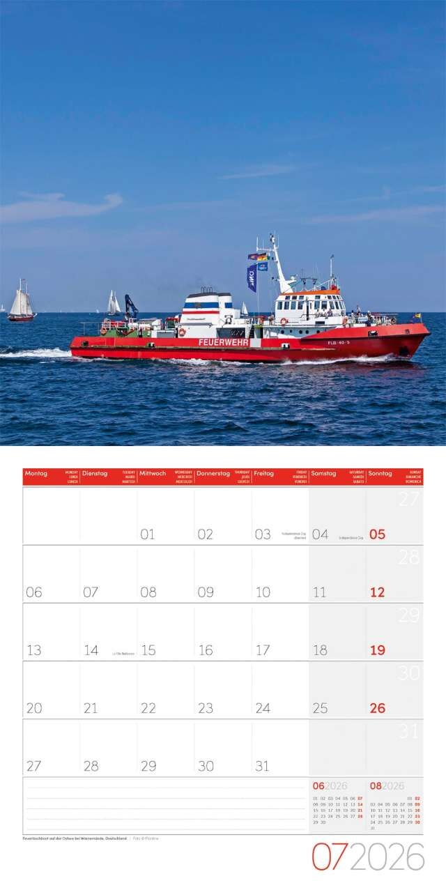 Feuerwehrkalender 2026 Fire Engines Pompiers