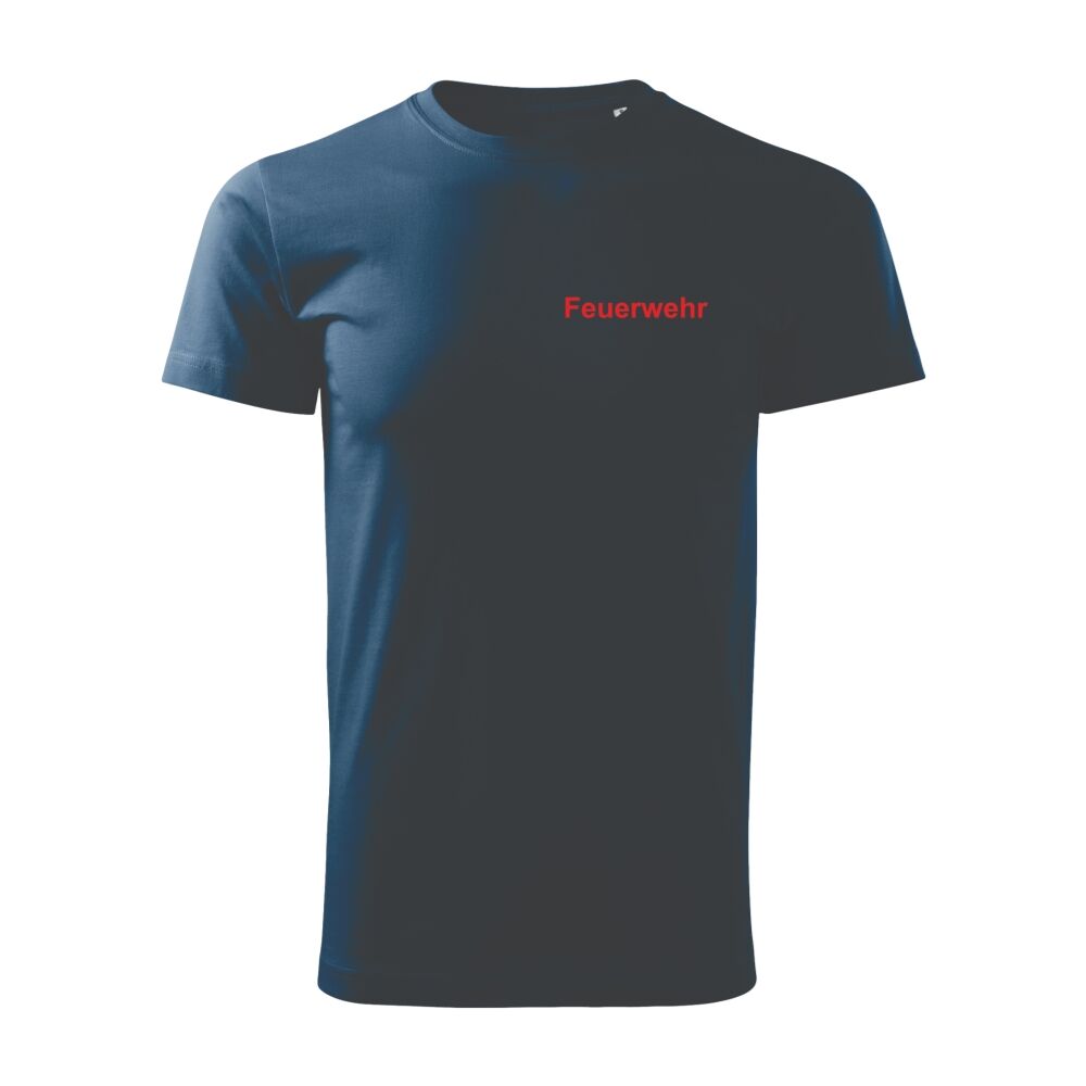 T-Shirt Aufdruck in rot Feuerwehr Blockschrift