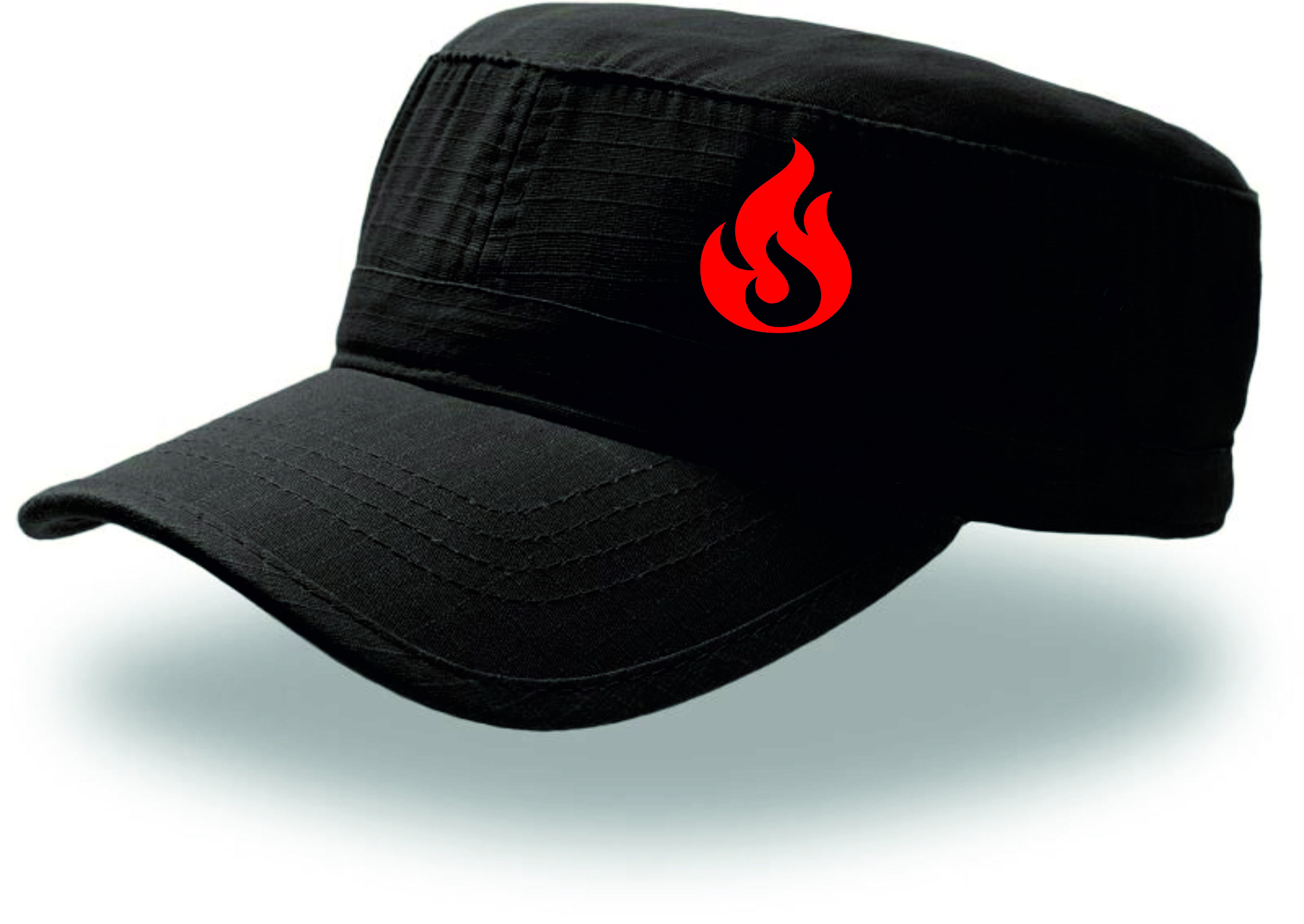 US Cap schwarz Flamme
