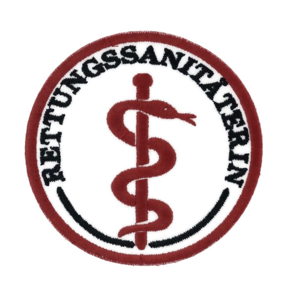 Emblem rund Äskulap - RETTUNGSSANITÄTERIN