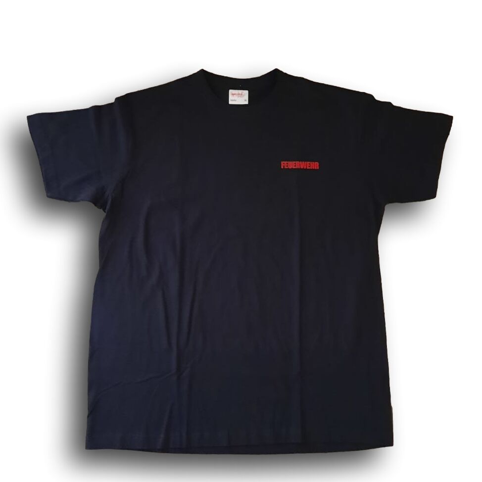 T-Shirt dunkelblau Aufdruck Feuerwehr 