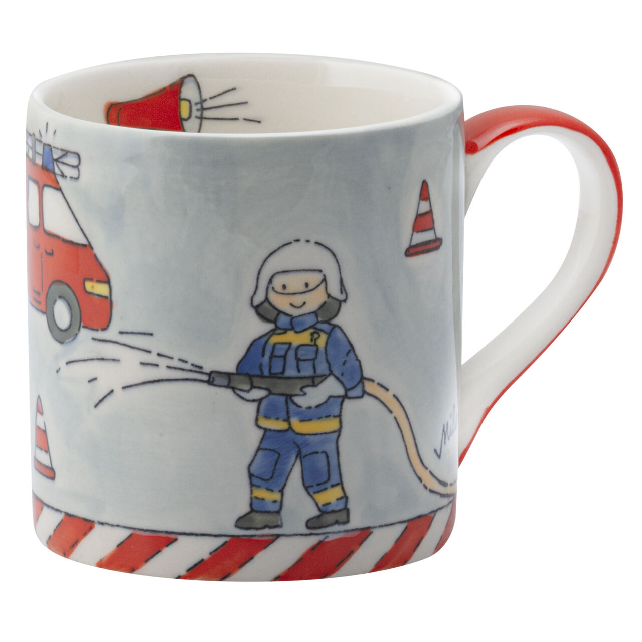 Keramik Kinderbecher Feuerwehr