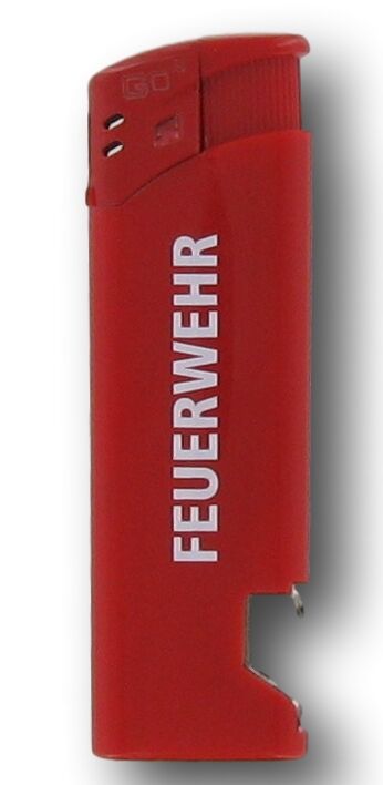 Elektrofeuerzeug mit Flaschenöffner rot FEUERWEHR