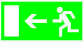 Symbol, Rettungsweg nach links BGV A8 E13