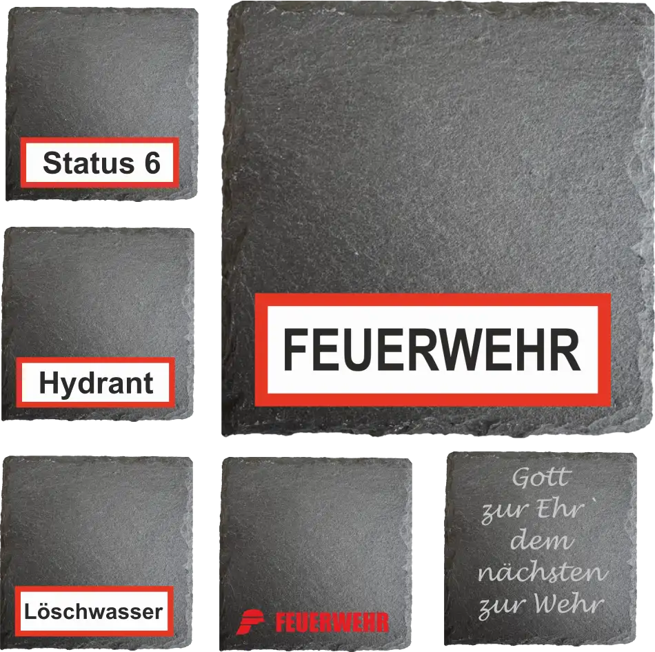 Untersetzer aus Schiefer ca. 10cm x 10cm verschiedene Aufdrucke