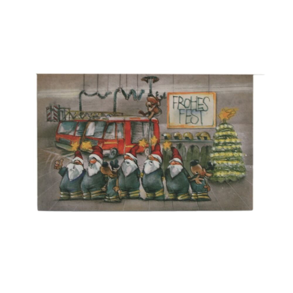 Weihnachtskarte Klappkarte Feuerwehrmänner