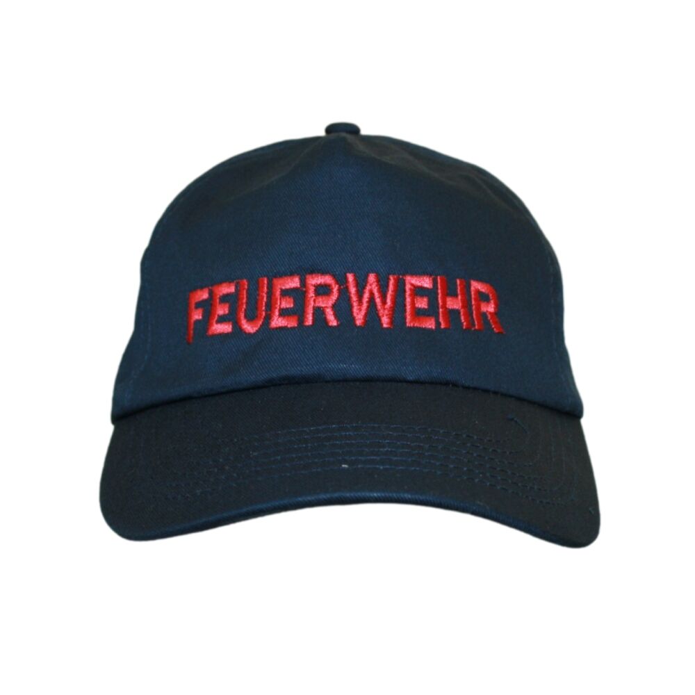 Cap blau Einstick FEUERWEHR in rot