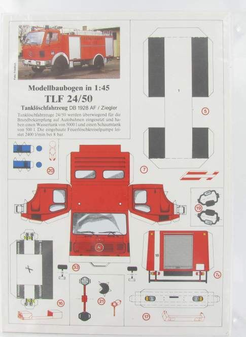 Modellbaubogen TLF 24 - 50