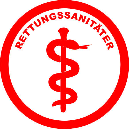 rund 40mm RETTUNGSSANITÄTER transparent