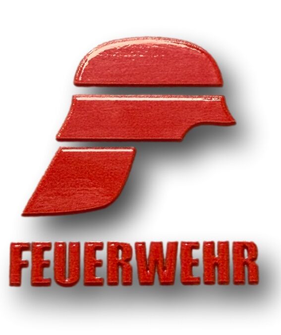 FEUERWEHRhelm in rot als UV DTF Aufkleber