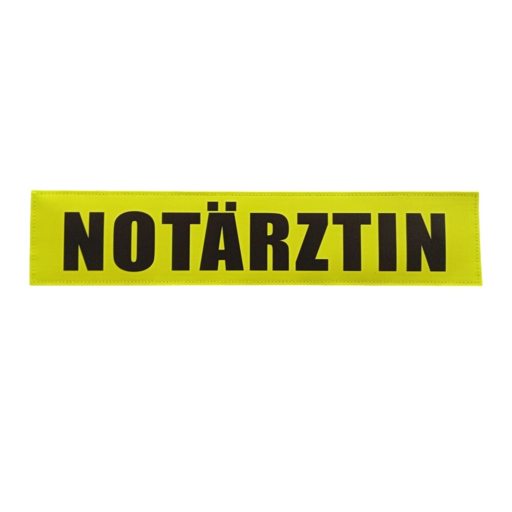 Rückenschild zitronengelb NOTÄRZTIN
