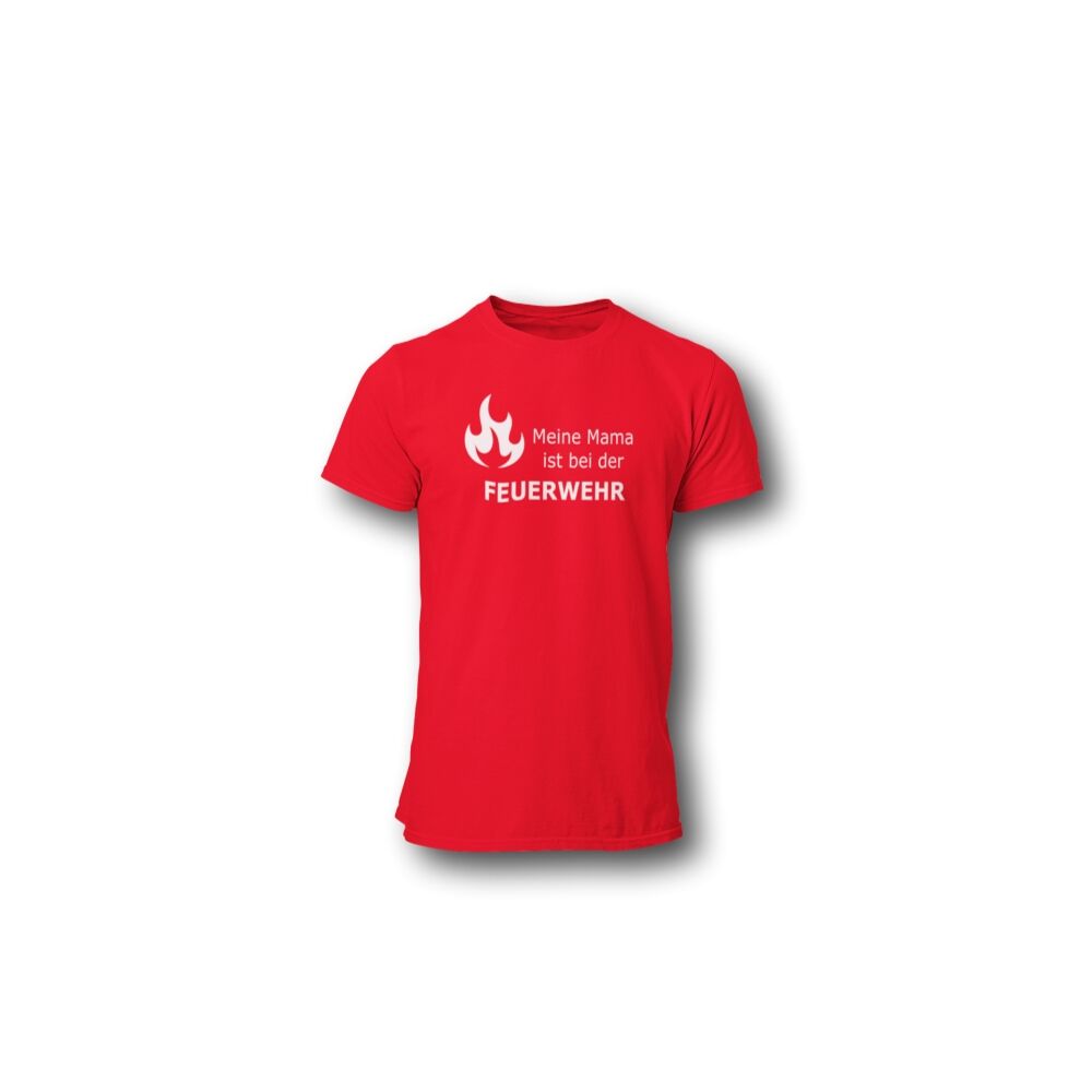 Kinder T-Shirt ... ist bei der FEUERWEHR rot