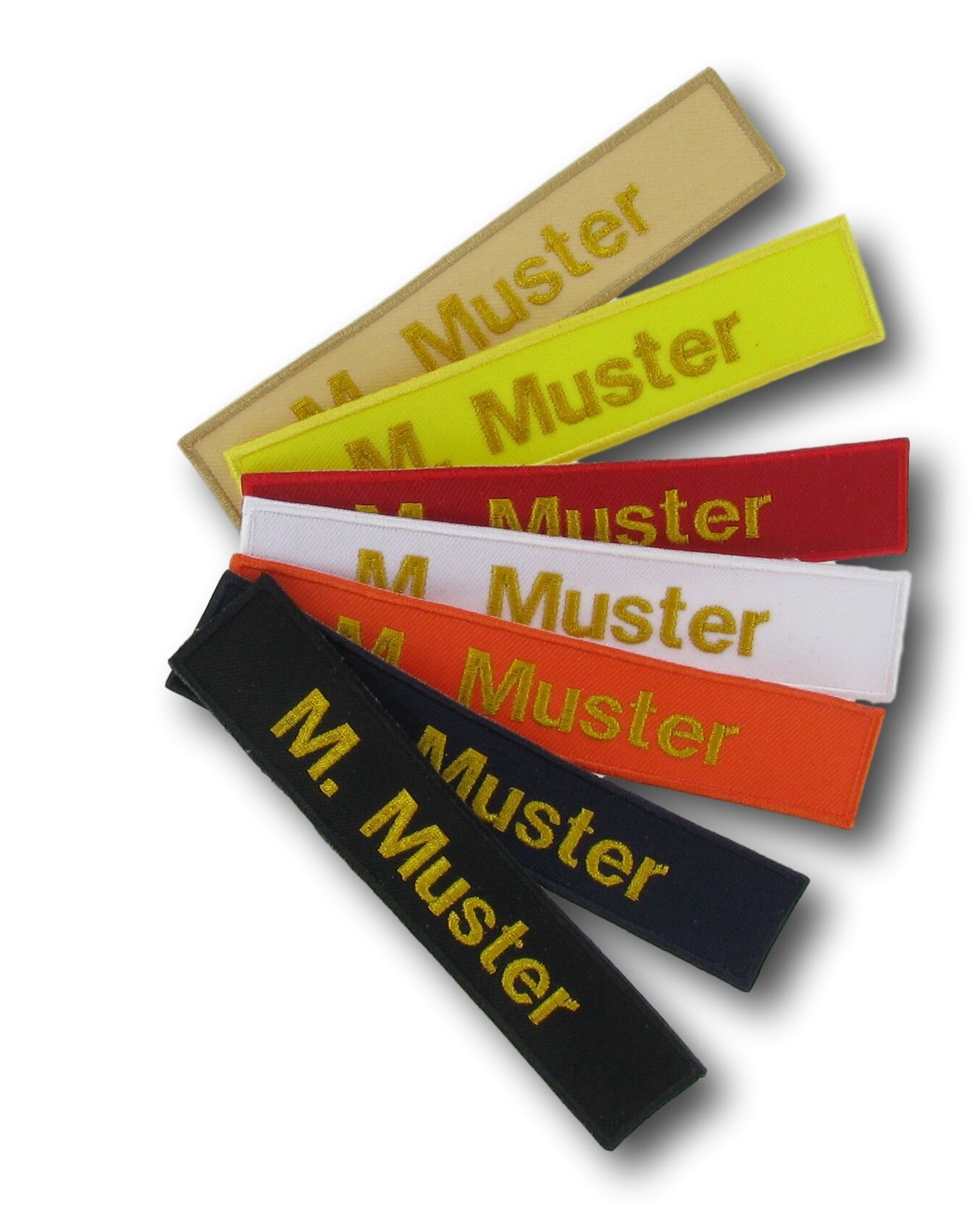 Namenstreifen Metallicgarn gold Namenstreifen Metallicgarn gold