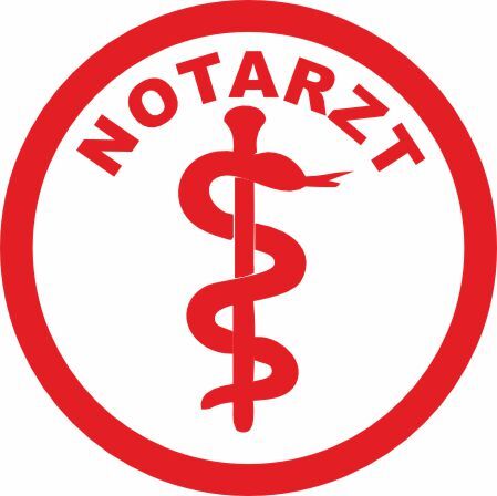 rund 40mm NOTARZT weiß 