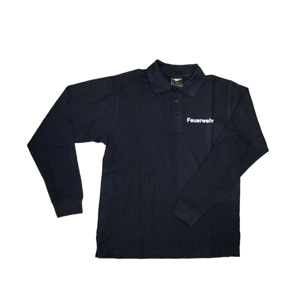 Polo Shirt langarm mit Feuerwehr