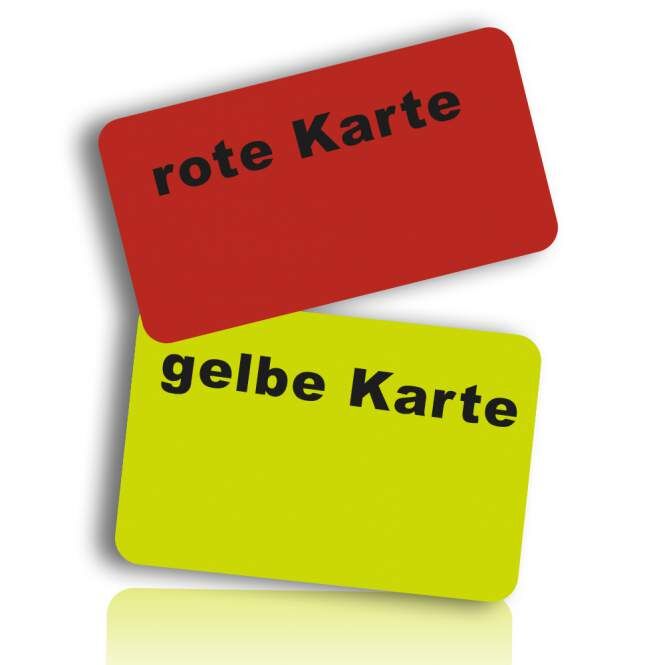 Rote Karte -gelbe Karte Für Nur 1,99 € Von Feuerwehrdiscount GmbH & Co. KG